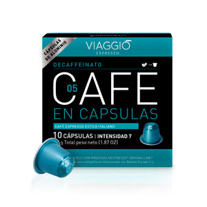 Decaffeinato | 10 Cápsulas compatibles con las cafeteras Nespresso